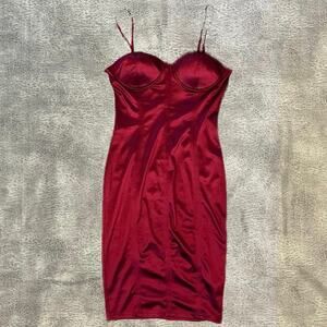 Entry Womens Red Body Con Midi Dress